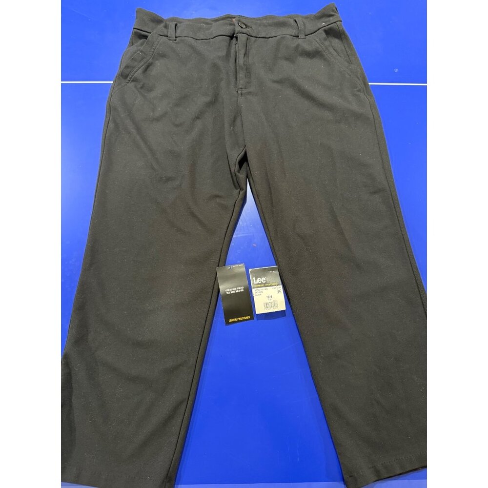 Lee Comfort Waistband Black Straight Leg Mid Rise Pants Womens 18 S